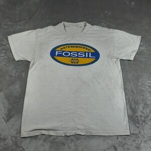 Vintage Fossil Watch Shirt Mens Medium Large White Authentic Genuine 90s Y2k